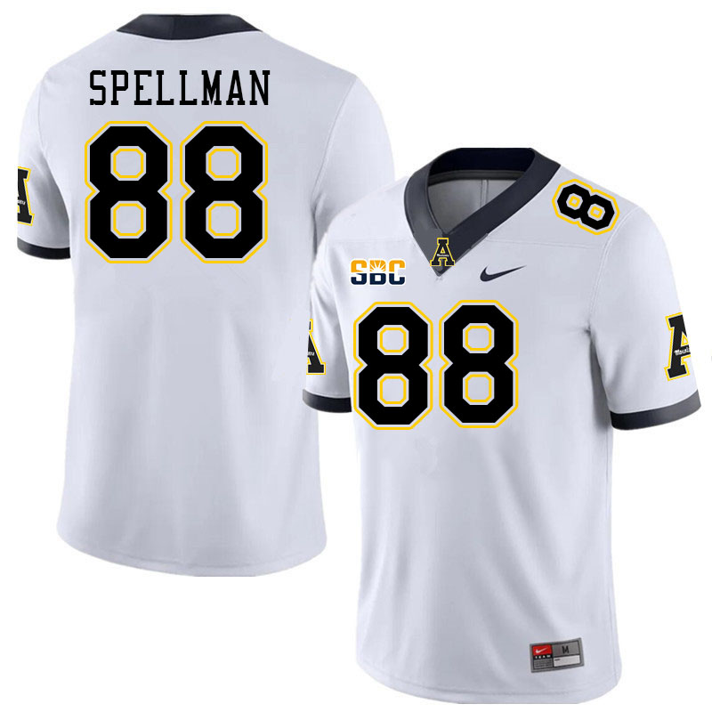 Men #88 Donovan Spellman Appalachian State Mountaineers College Football Jerseys Stitched Sale-White